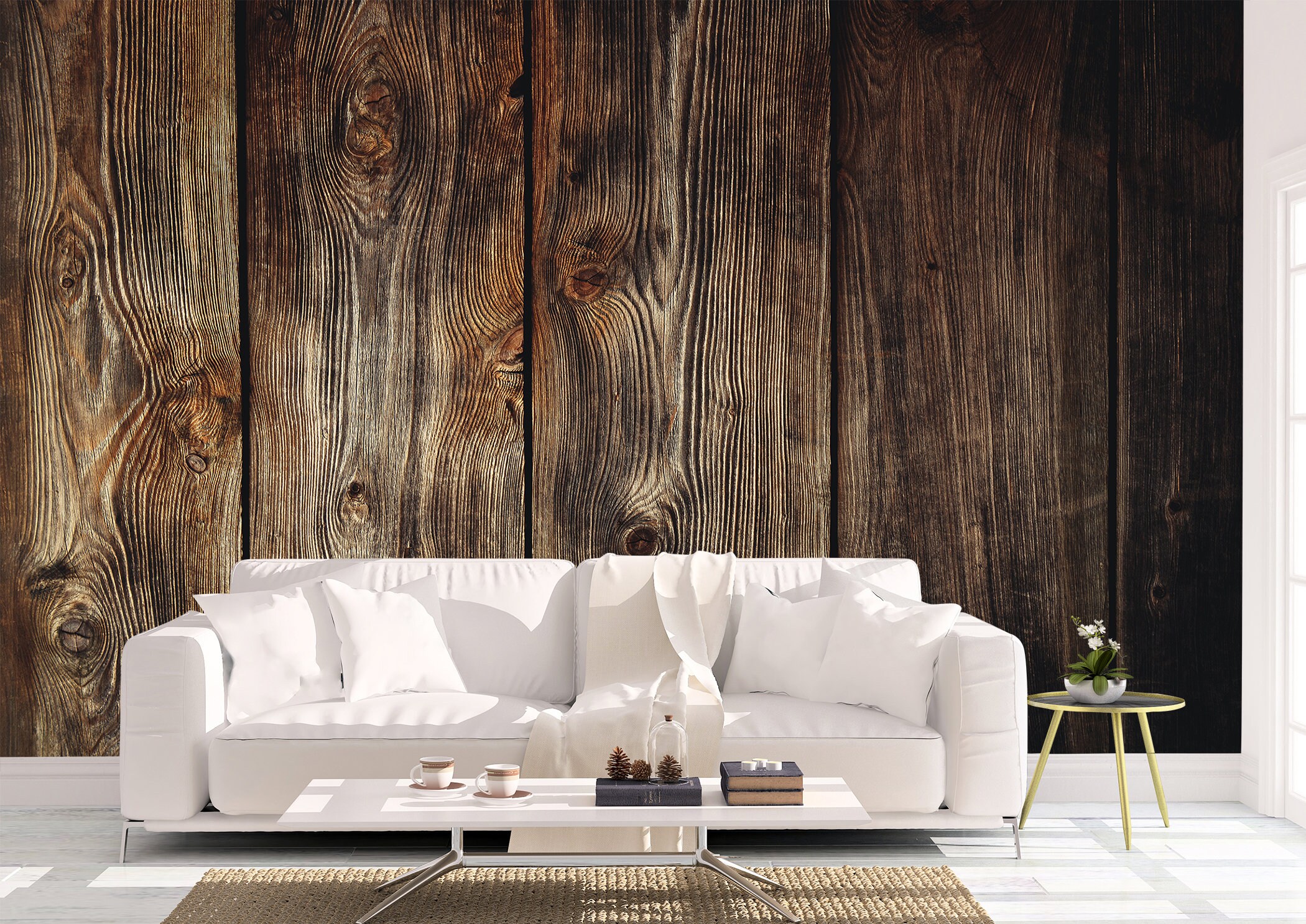 Natural Wood Pattern Wall Mural Wallpaper Wall Art Peel & Etsy