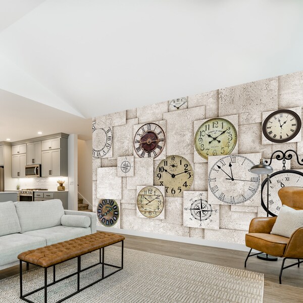 Clock Wall Decal Etsy