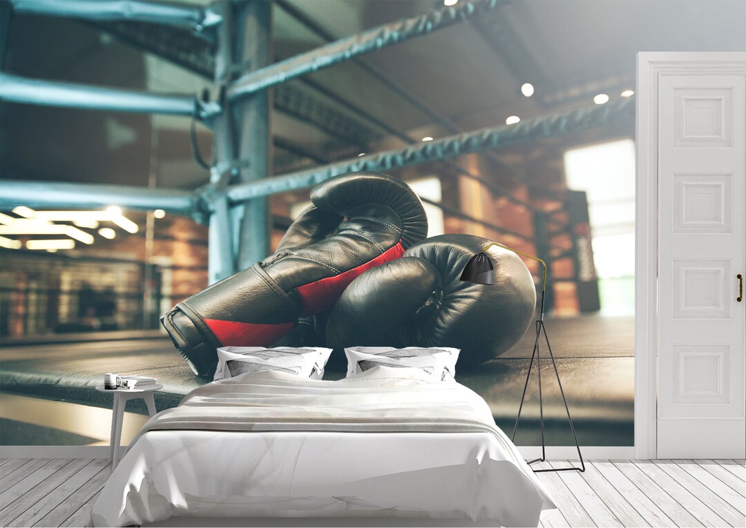 Boxing Gloves in the Ring Wall Mural Photo Wallpaper UV Print Decal Art