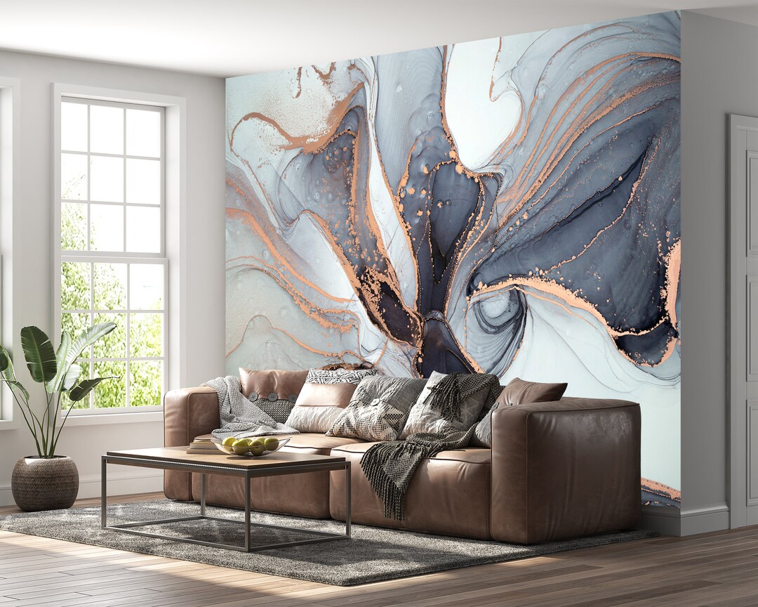 Light Grey Marble Peel and Stick Wallpaper, Office Wall Mural, Marble