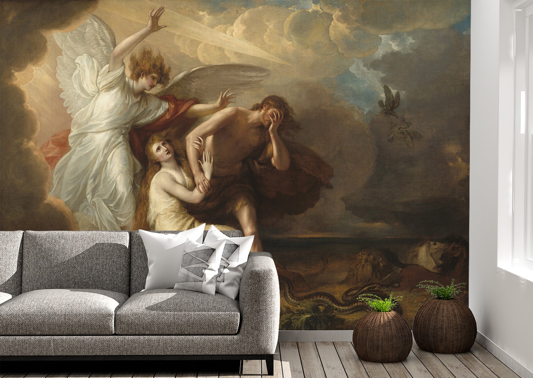 Adam and Eve Paradise Wall Mural Photo Wallpaper UV Print Etsy