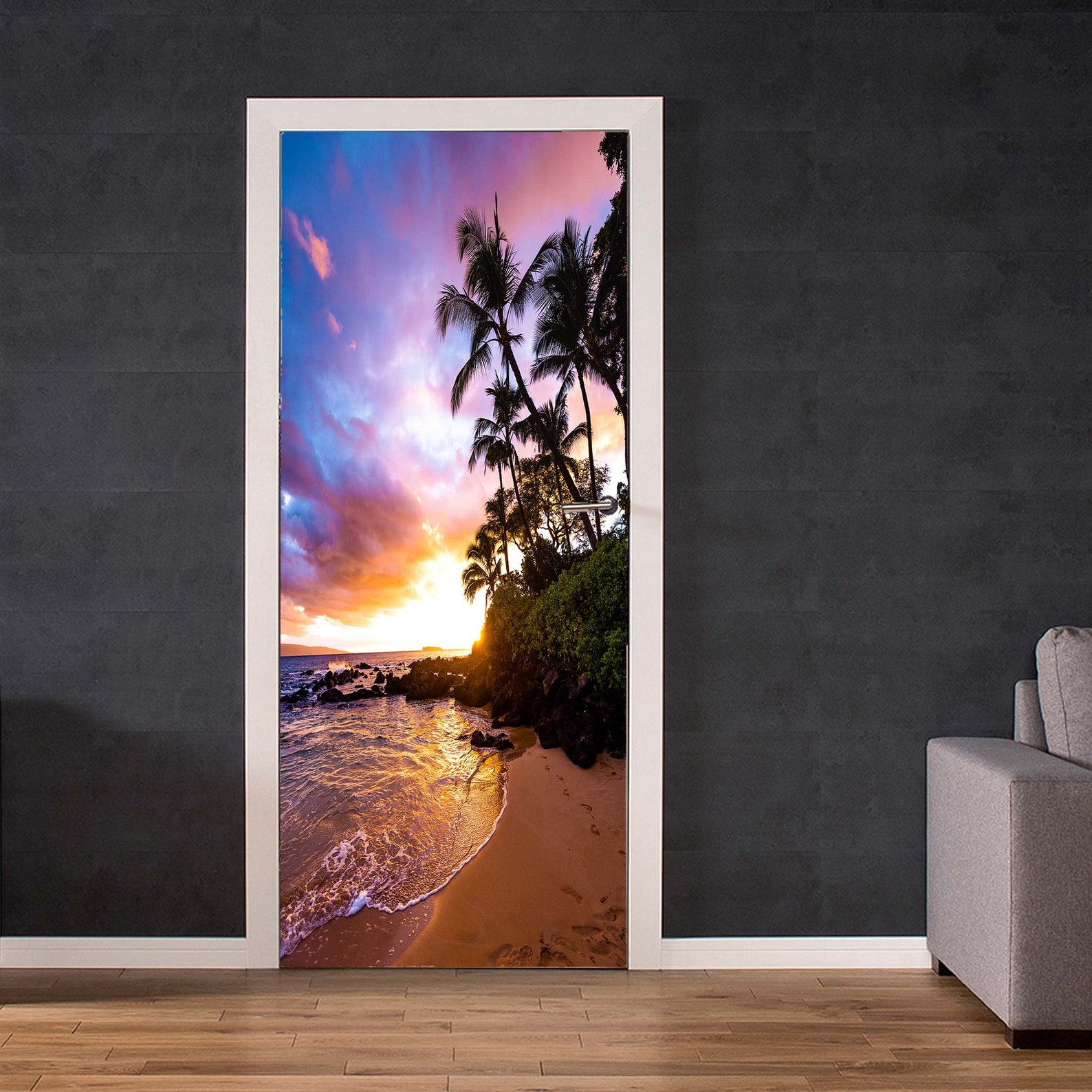Wild beach Door mural sticker self adhesive door wrap the Etsy