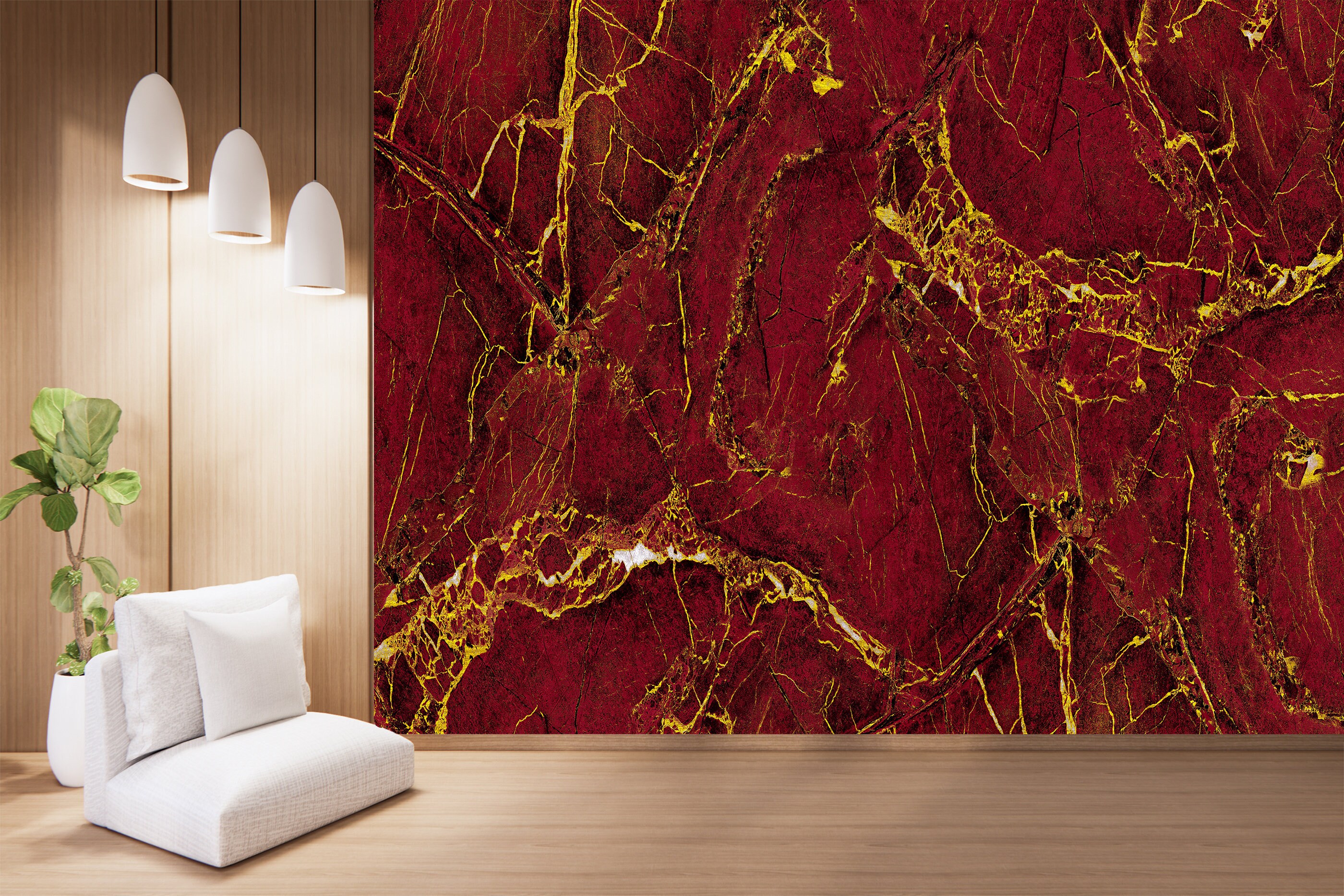 Red Marble Textured With Golden Veins Wall Mural Wallpaper - Etsy UK