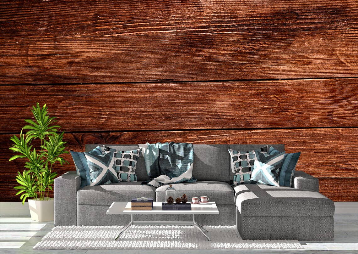 Wood Plank Wall Mural Wallpaper Wall Art Peel & Stick Self Etsy