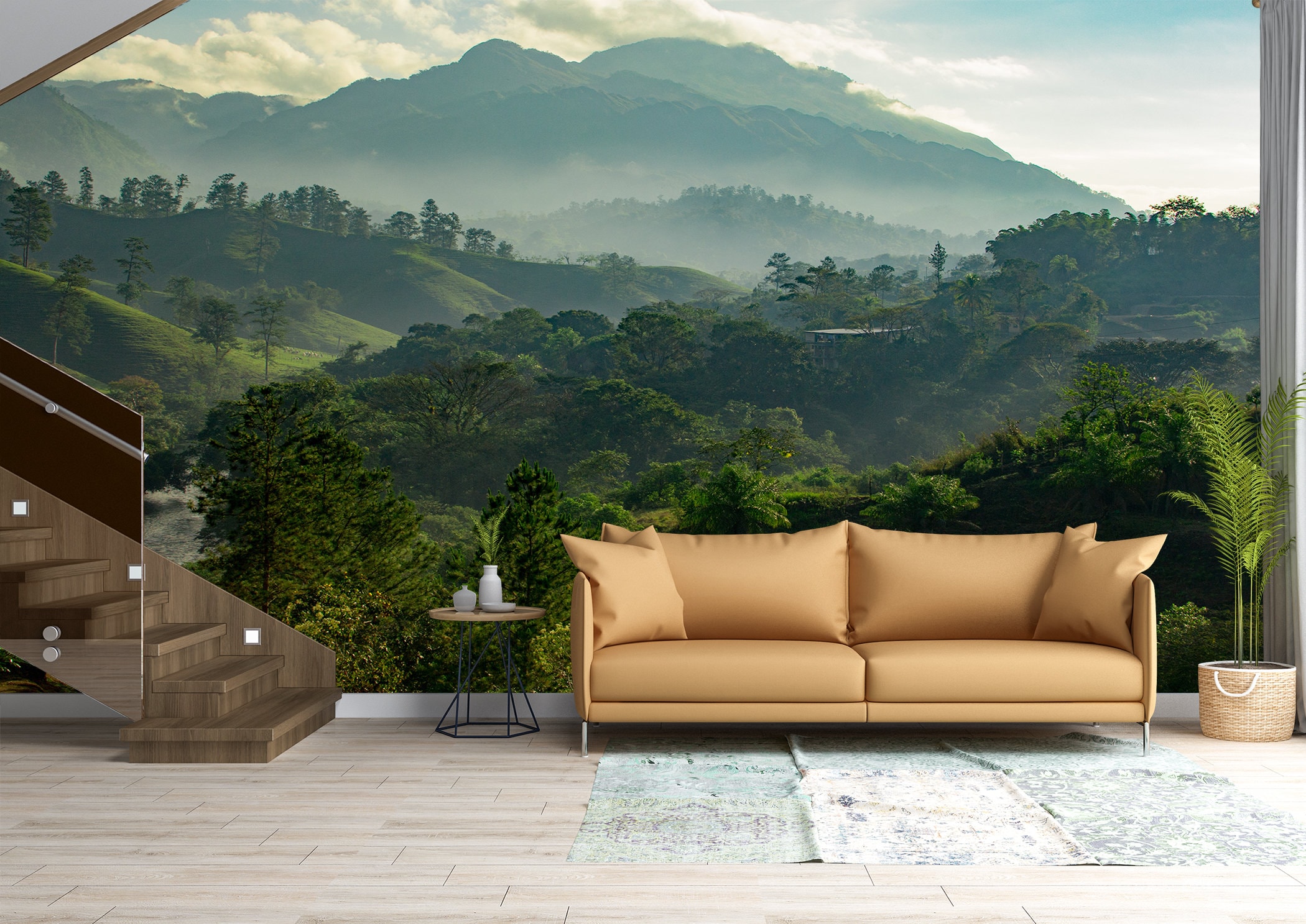 Mountains Landscape Wall Mural Wallpaper Wall Art Peel & Stick - Etsy UK
