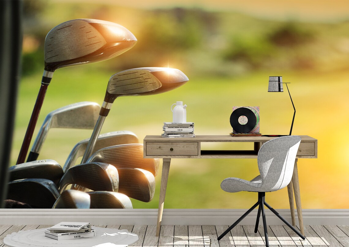 Golf Green Field Background Wall Mural Photo Wallpaper UV - Etsy