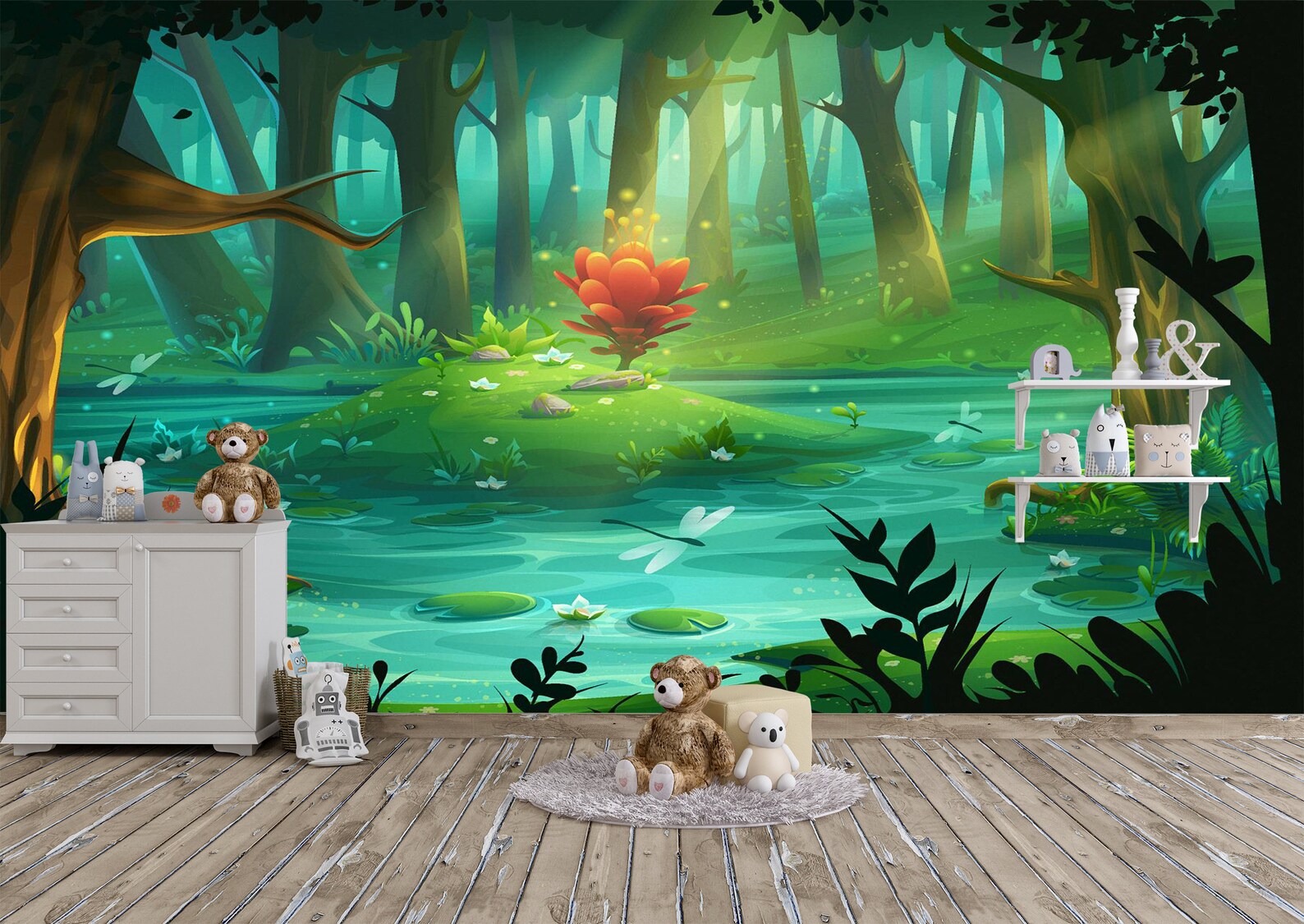 Magic Forest for kids Wall Mural Photo Wallpaper UV Print Etsy