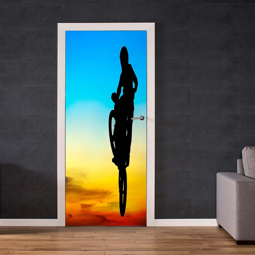 Door Wrap Motocross Print Self Adhesive Vinyl Door Covering Etsy UK