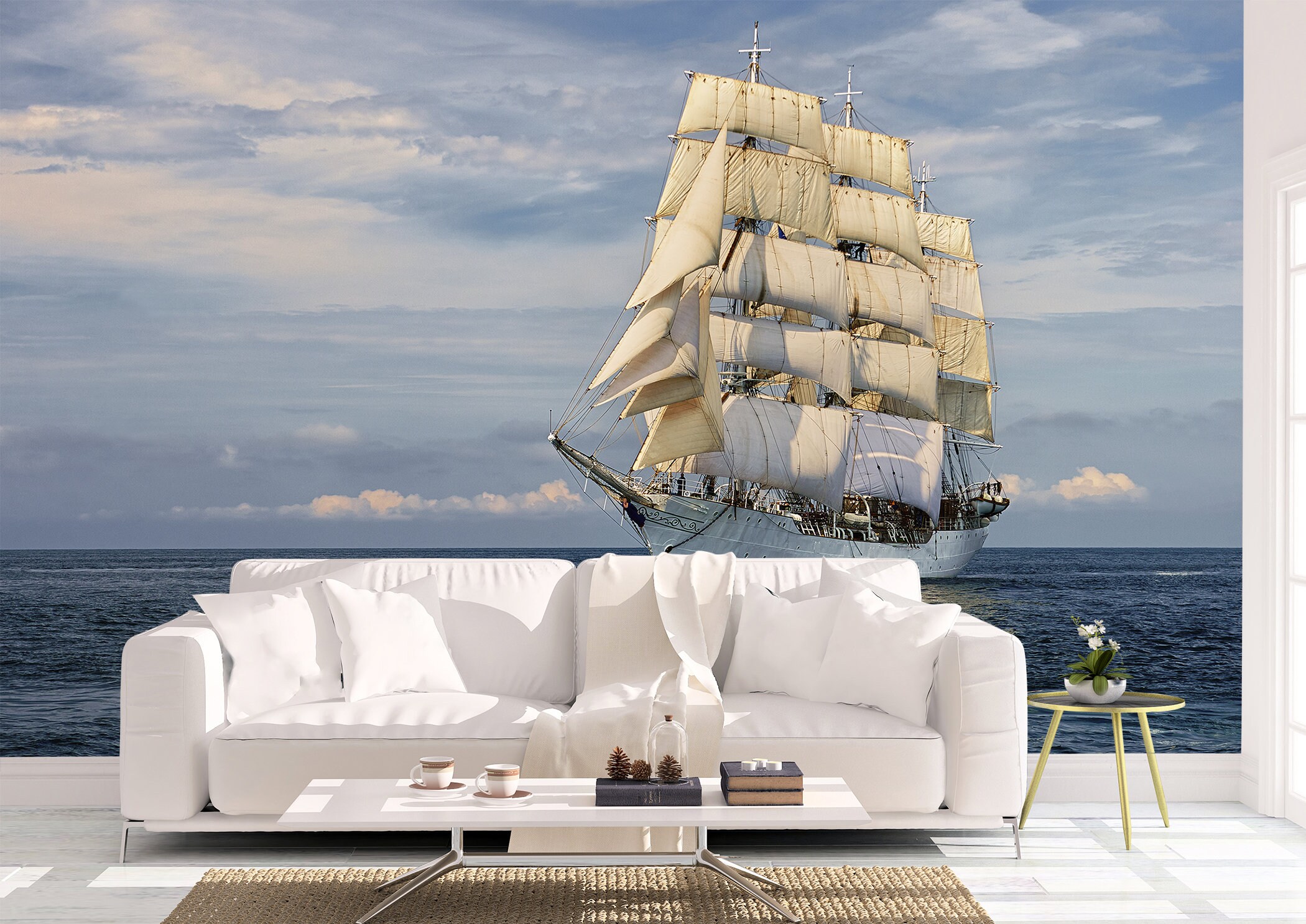 Vintage Ship Wall Mural Wallpaper Wall Art Peel &Stick Self Etsy