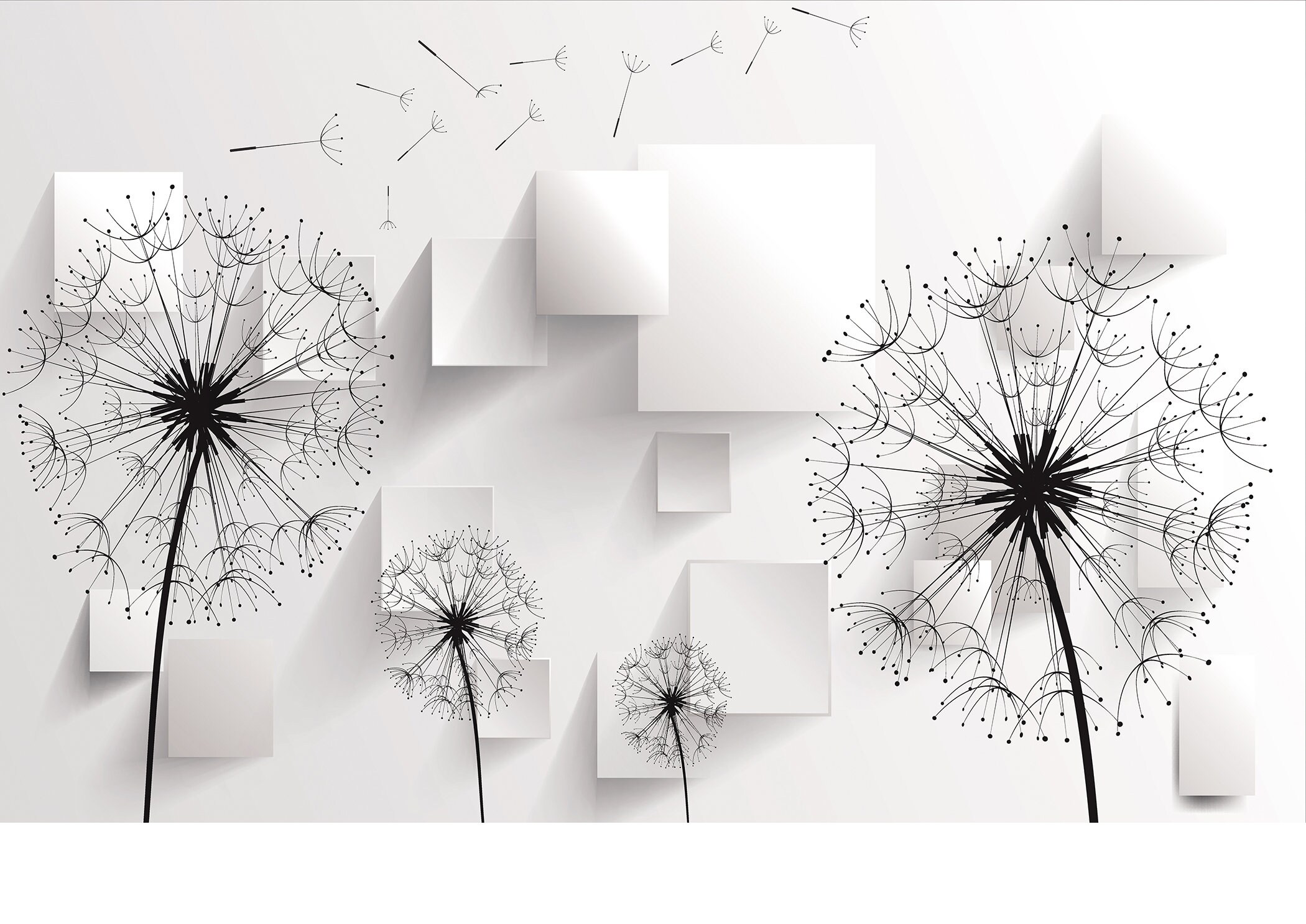 3d Dandelions Wall Mural Wallpaper Wall Art Peel & Stick Self Etsy