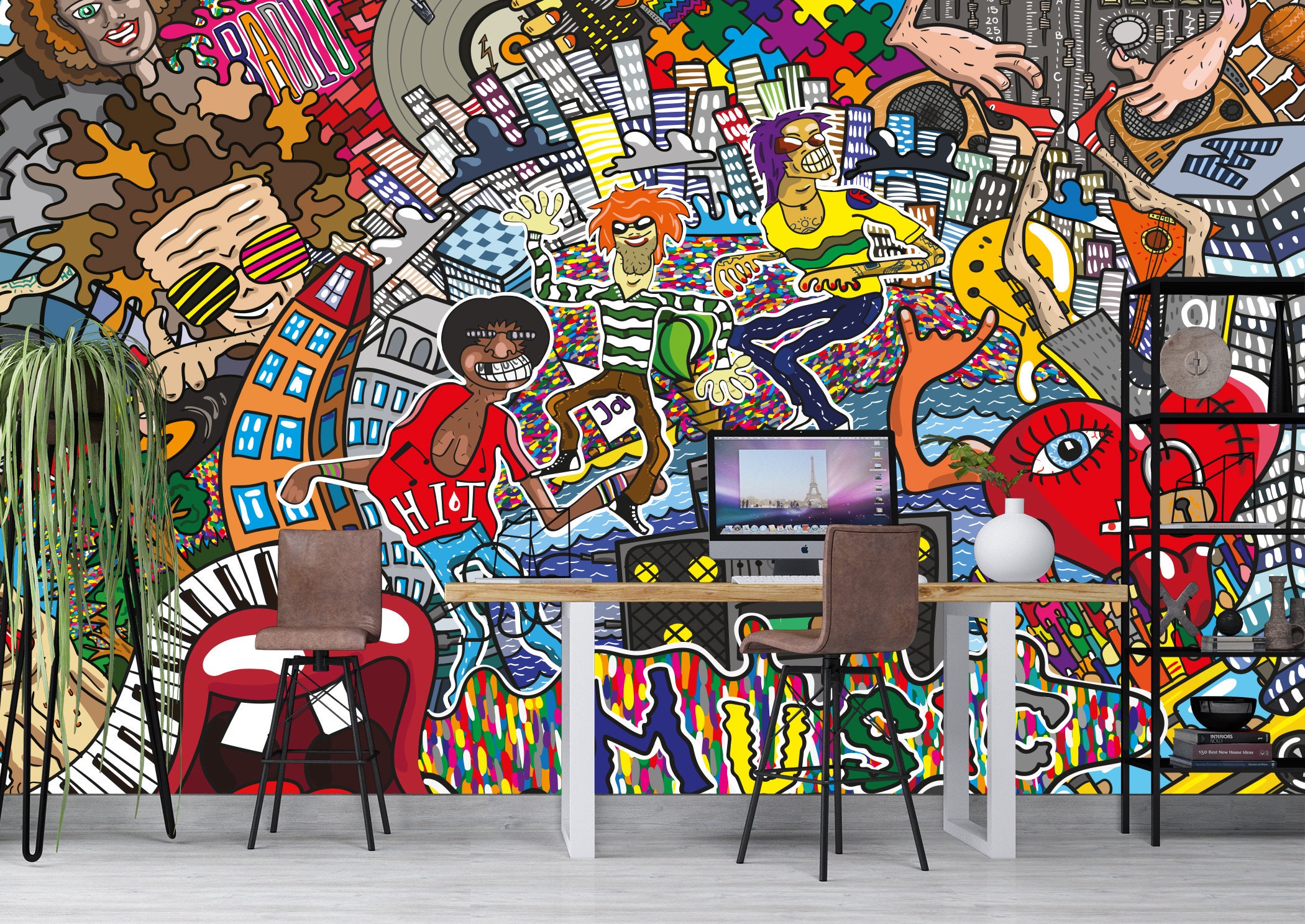 Graffiti Collage Art Street Wall Mural Photo Wallpaper UV | Etsy