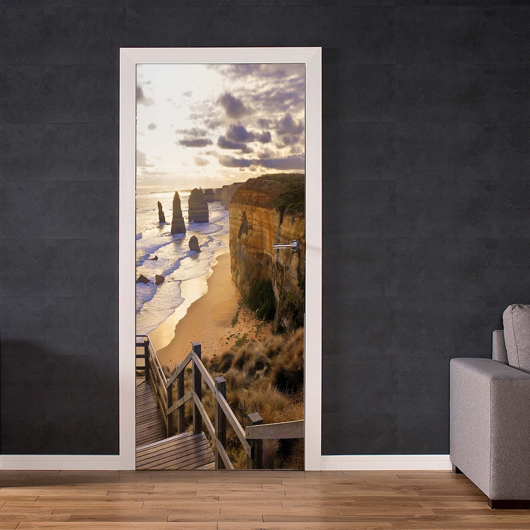 Door Wrap Vinyl Beach Mural Vinyl Door Covering Front Door Decor Etsy