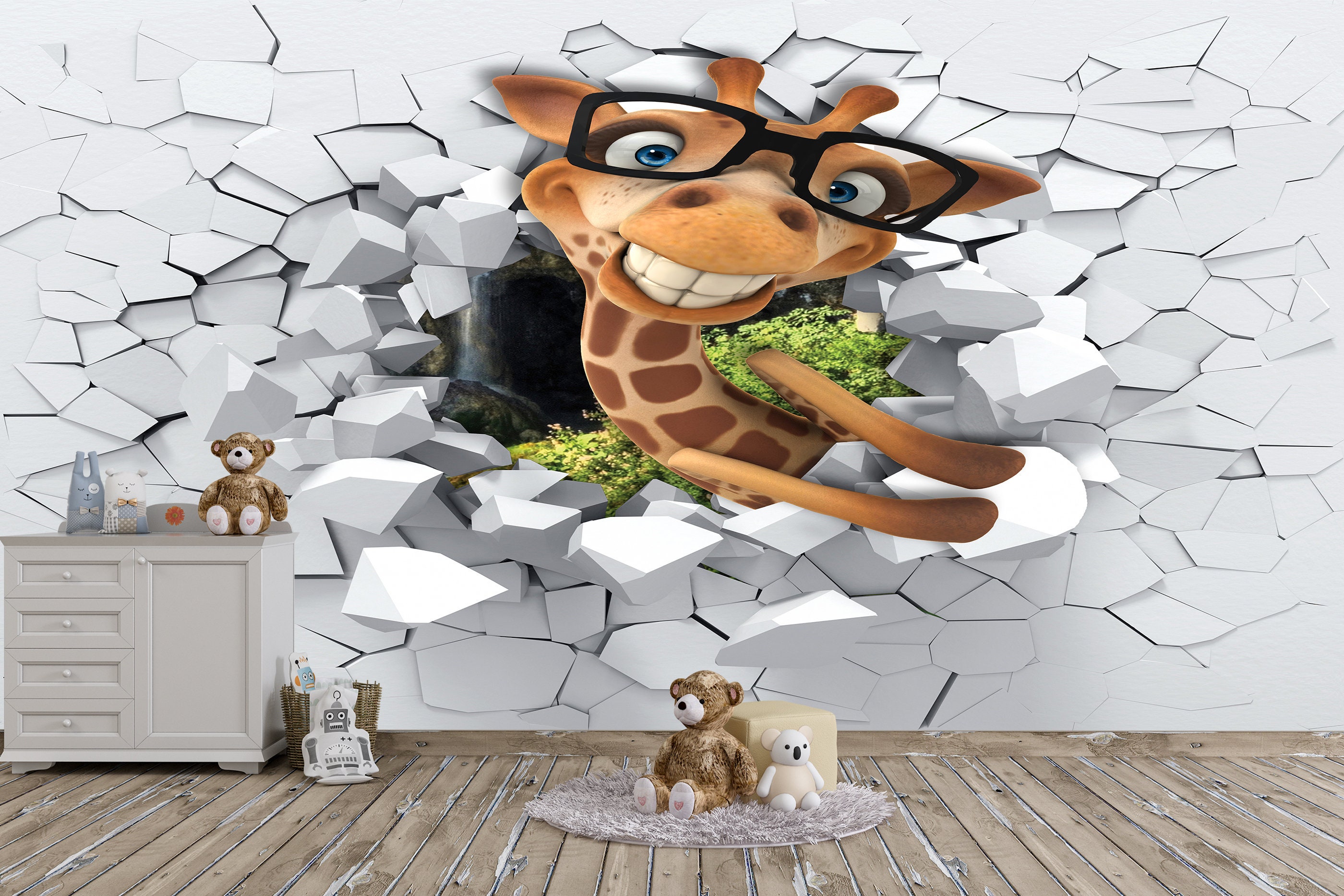 Autocollant mural - Girafe Savanna Adventure - Dekornik – Veille sur toi