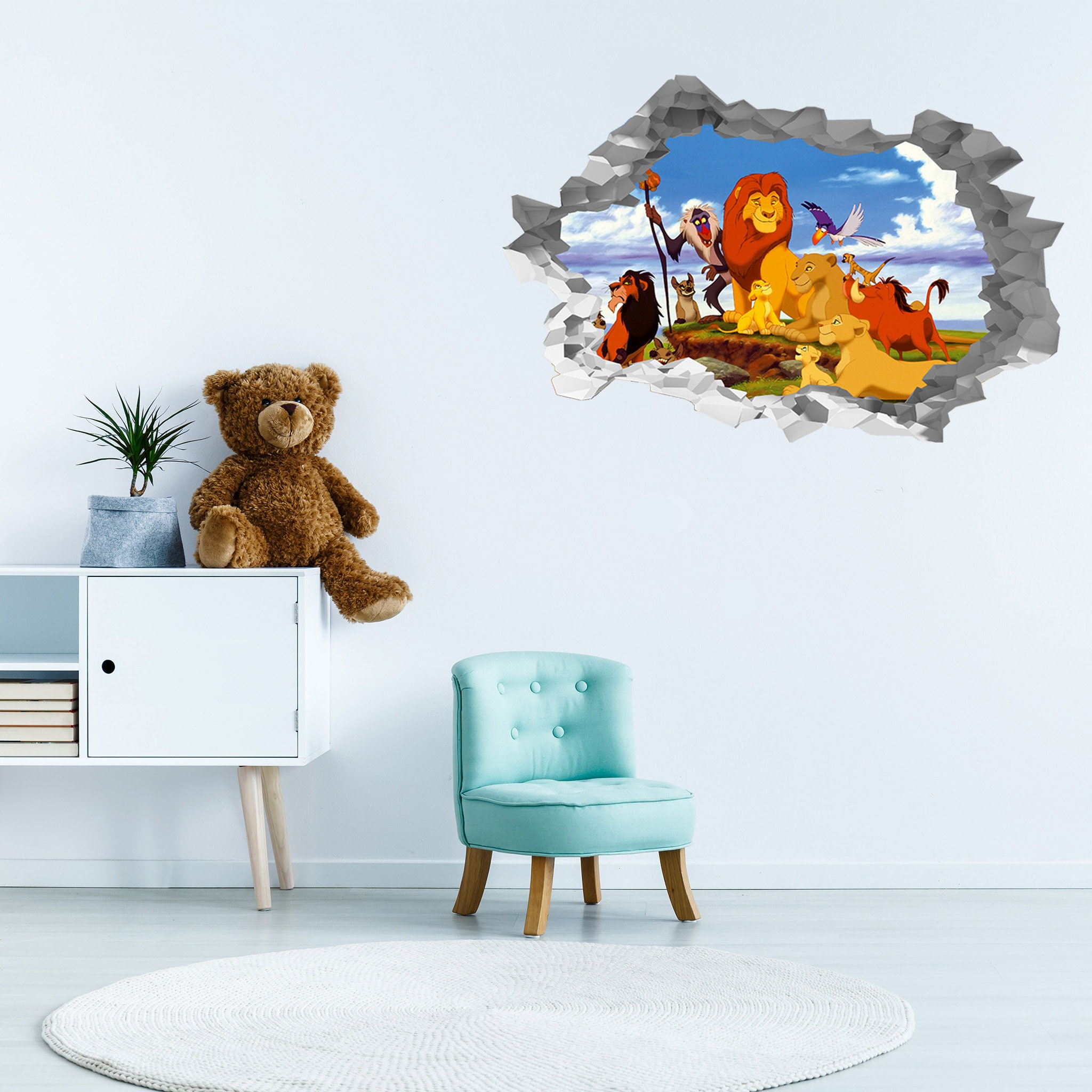 Wall Sticker the Lion King Wall Stickers 3D Hole in the Wall Etsy UK