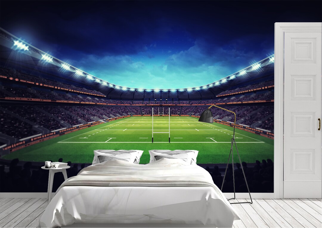 Illuminated Rugby Stadium Wall Mural Photo Wallpaper UV Print Decal Art Décor Etsy