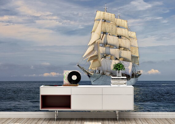 Wall Mural Sticker Vintage Ship Old Painting Removable Wallpaper Decal Wall Mural Sticker Vintage Ship Old Painting Removable Wallpaper Decal