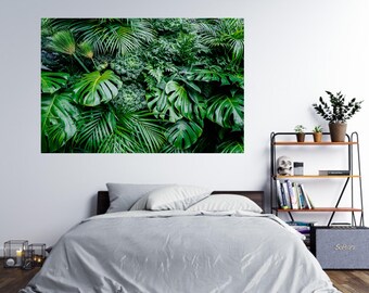 Tropical Monstera Leaf Poster Self-Adhesive Wall Sticker Decal Deco Mural