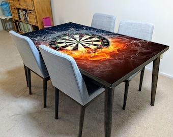 Dart Board Water & Fire Laminated Vinyl Cover Self-Adhesive for Desk and Tables