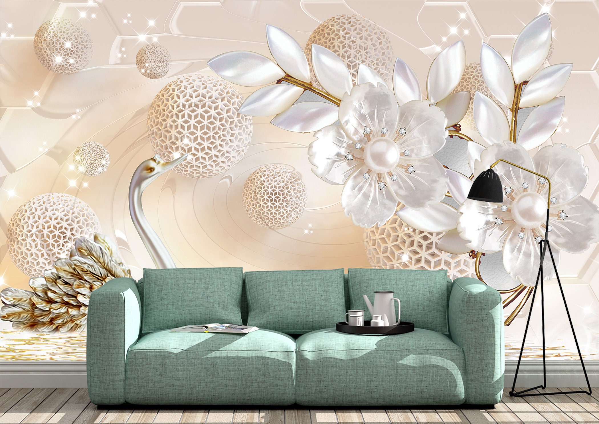 3d Flower Wallpaper - Etsy UK 3d Flower Wallpaper - Etsy UK