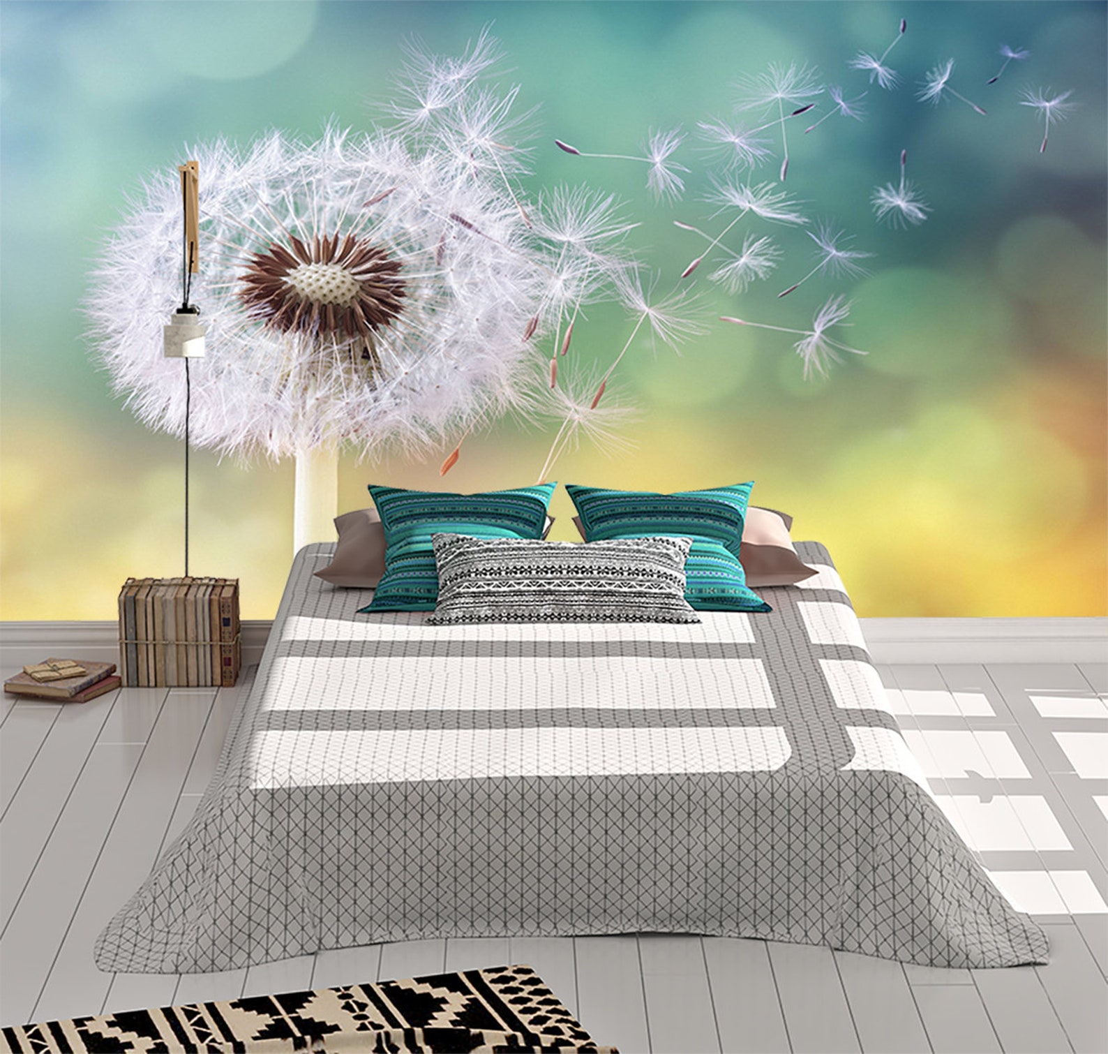 Flowing Dandelion Relaxing Wall Mural Photo Wallpaper UV Print Etsy