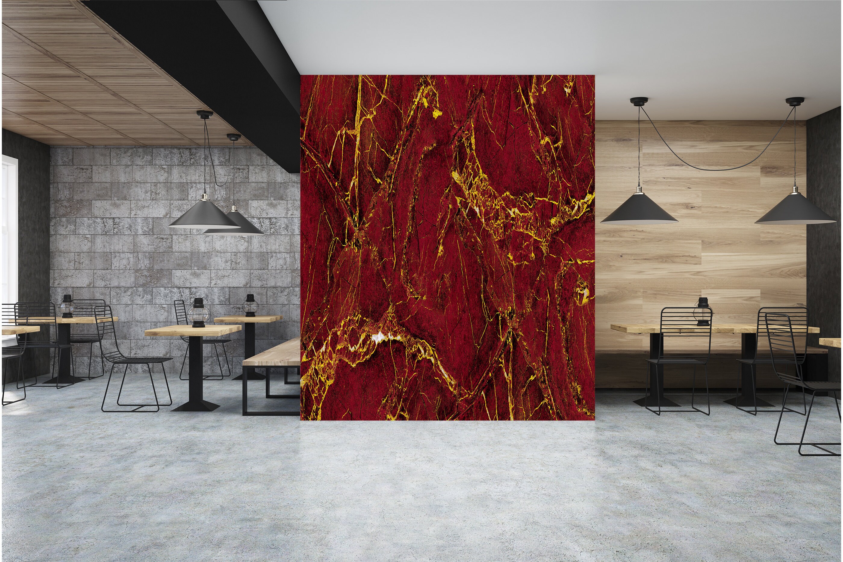 Red Marble Textured With Golden Veins Wall Mural Wallpaper - Etsy UK