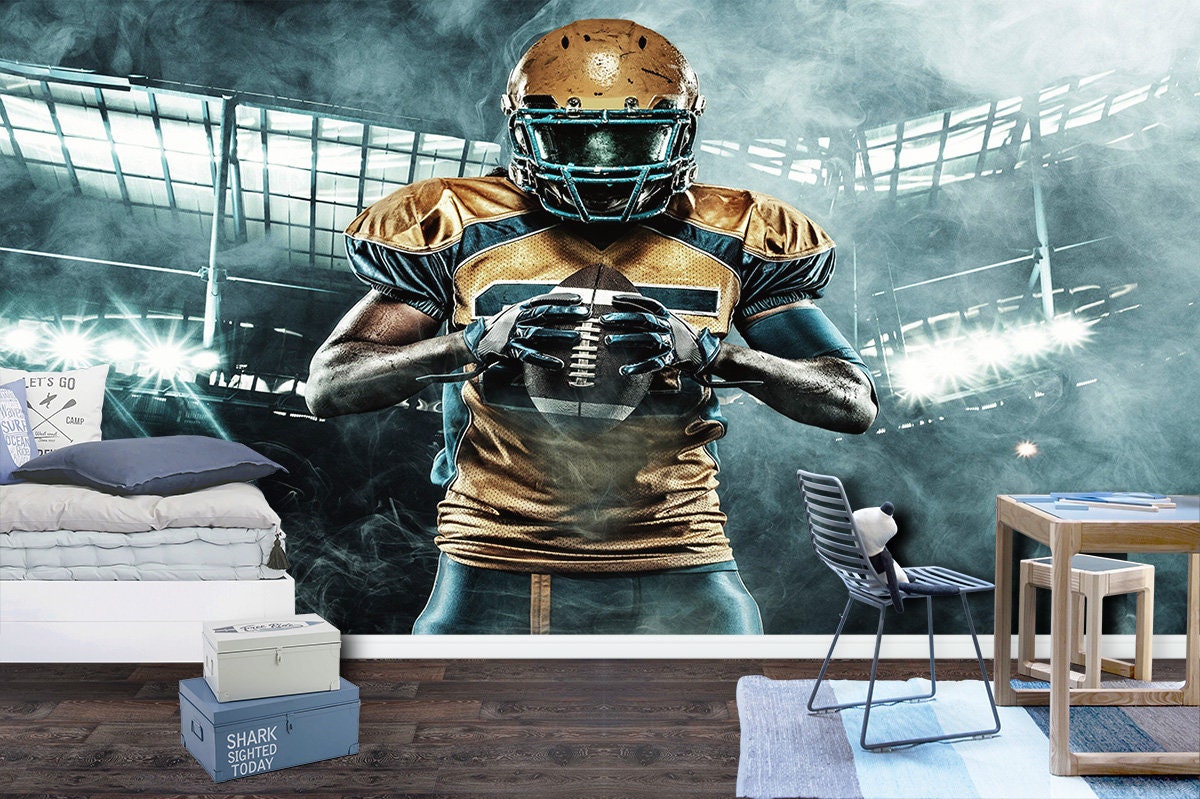 Rugby Player in The Fog Wall Mural Photo Wallpaper UV Print Etsy