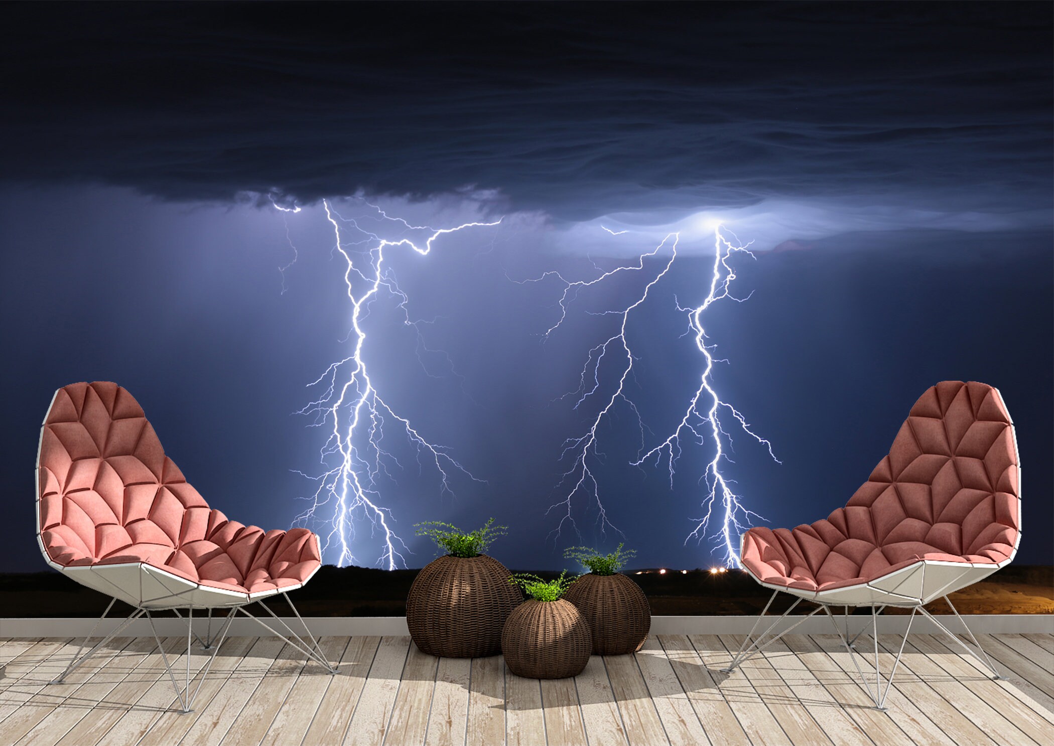 Lightning Bolts Wall Mural Wallpaper Wall Art Peel & Stick Etsy UK