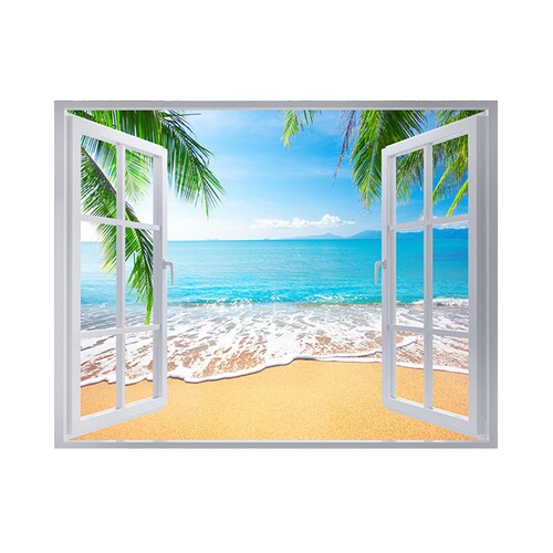 Beach Wall Sticker 3D Window Effect View Wall Decal Removable Etsy
