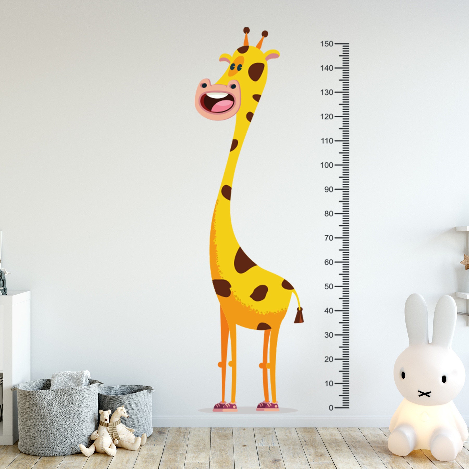 Height Chart For Kids Giraffe Self Adhesive Wall Decal Sticker | Etsy