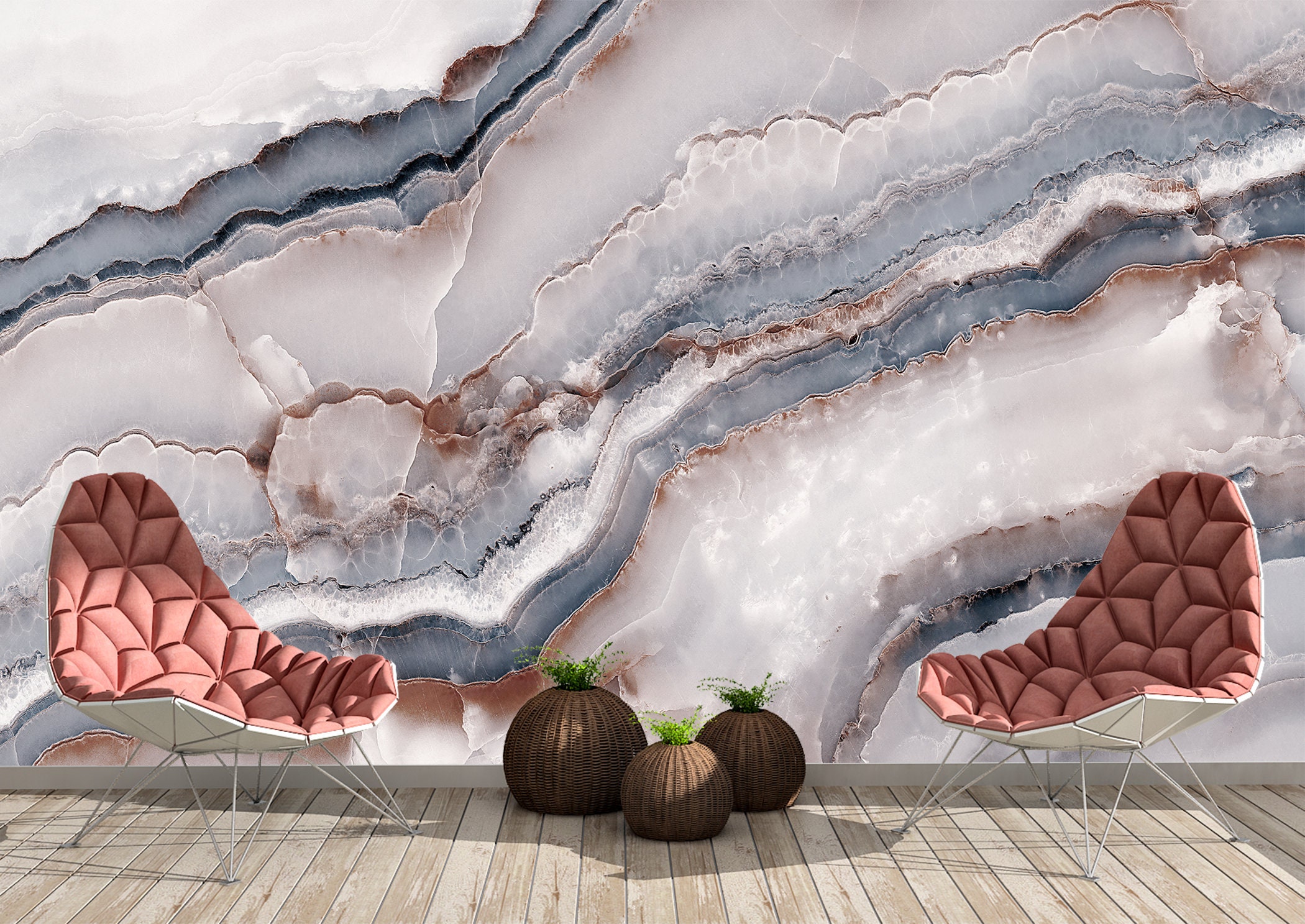 Marble Wall Mural Wallpaper Wall Art Peel & Stick Self Etsy UK