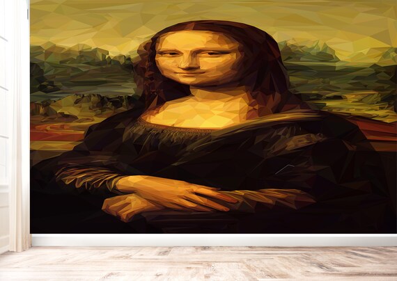 Mona Lisa Illustration Wall Mural Photo Wallpaper Uv Print Etsy Canada