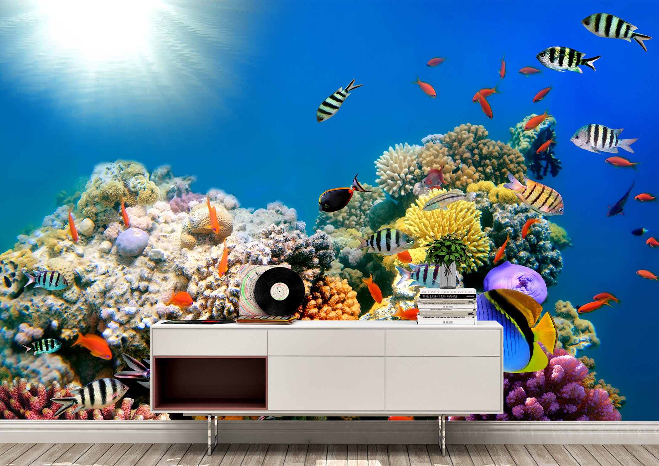 Underwater Life Wall Mural Wallpaper Wall Art Peel & Stick | Etsy