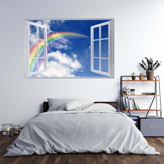 Wandtattoo Himmel mit Regenbogen & Wolken 3D Fenstereffekt Selbstklebend  Aufkleber Wandbild - Etsy Österreich