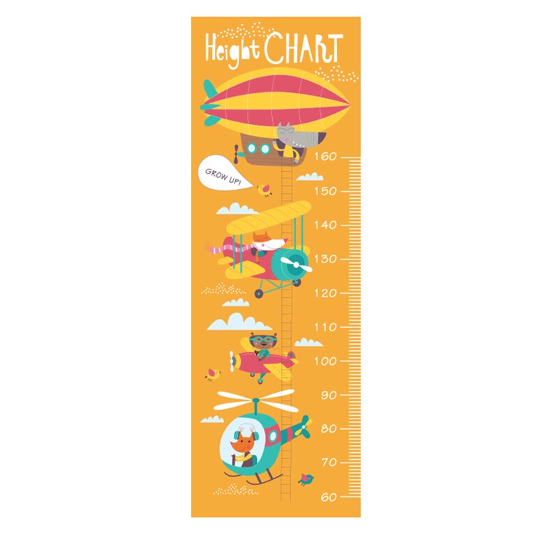 Planes Height Chart for Kids Self Adhesive Wall Decal Sticker Etsy