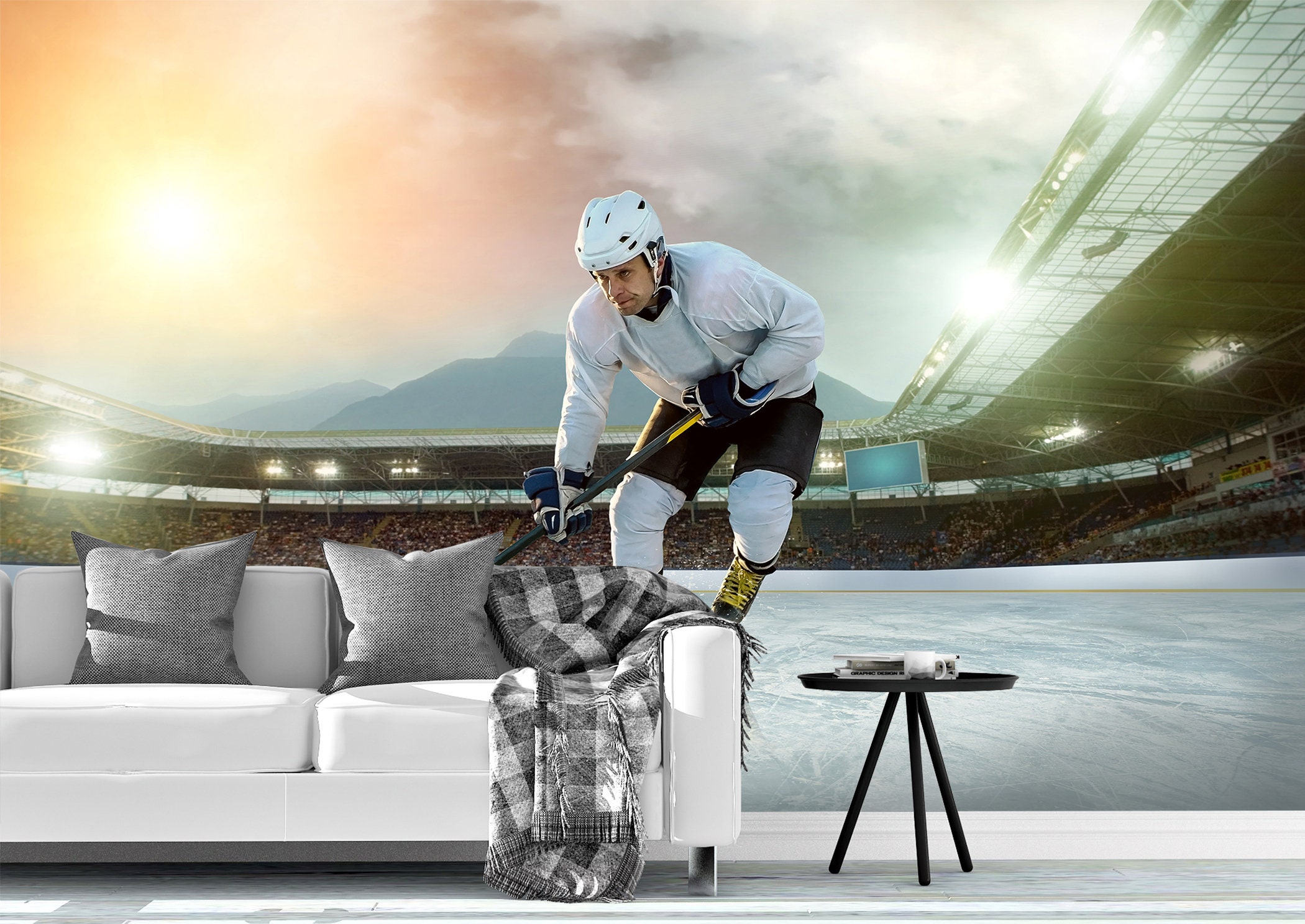 Ice Hockey Player Sport Wall Mural Photo Wallpaper UV Print | Etsy
