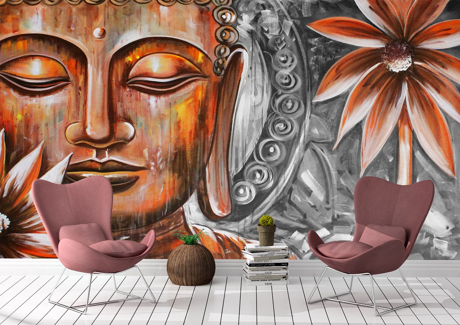 Mediating Buddha Wall Mural Wallpaper Wall Art Peel & Stick Etsy UK