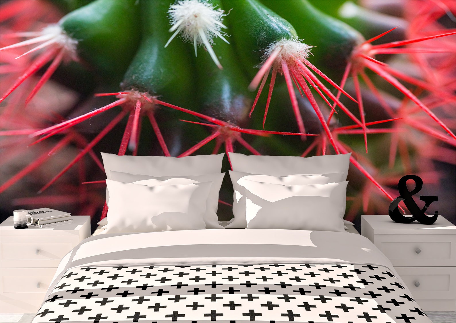 Cactus Red Needles Nature Wall Mural Photo Wallpaper UV Print - Etsy
