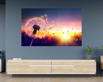 Wall Sticker Dandelion Sunset Poster Self Adhesive Decal Art Mural