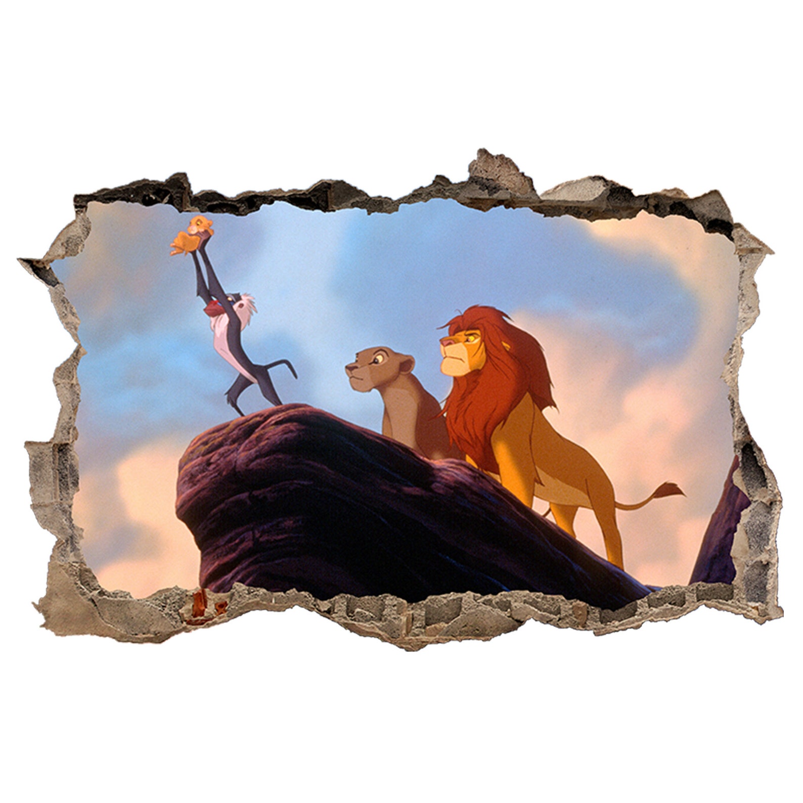 Wall Sticker The Lion King Wall Stickers 3D Hole in The Wall Etsy