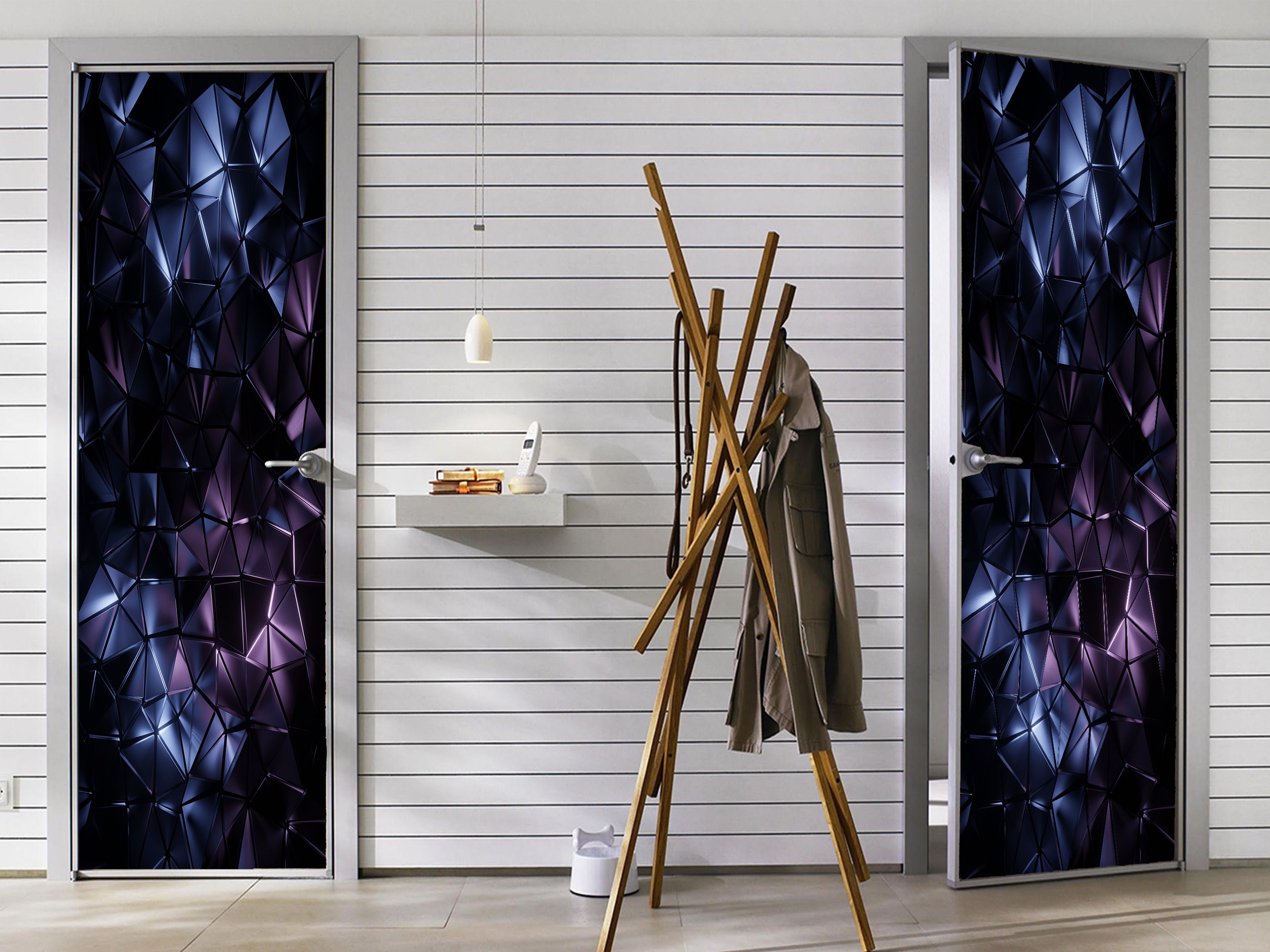 Door Wrap Vinyl Metal Triangles Self Adhesive Vinyl Door Etsy