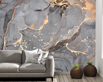 Gold Marble Wallpaper Etsy