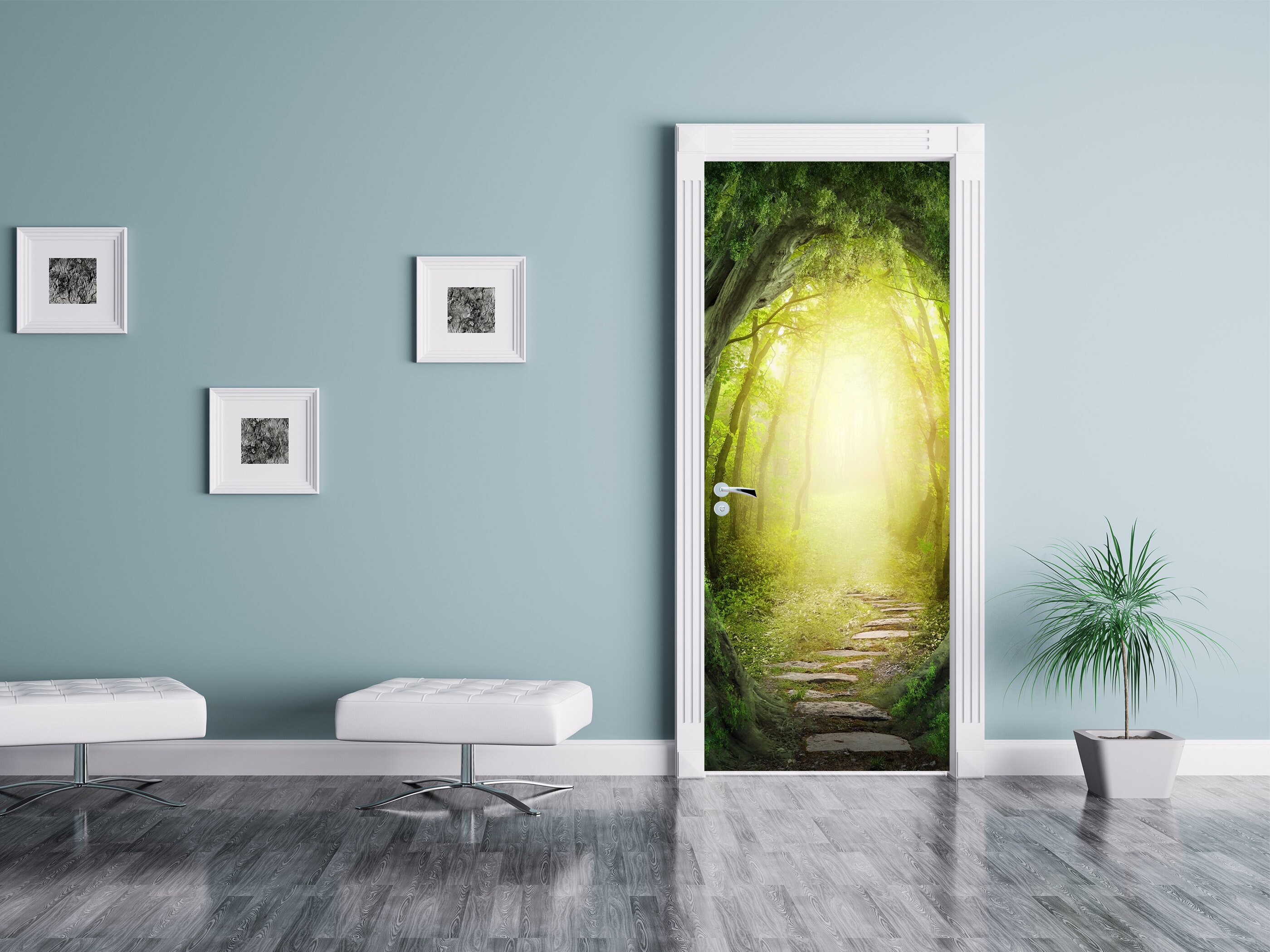 Vinyl Door Covering Tunnel in Tree Green Forest Print Etsy