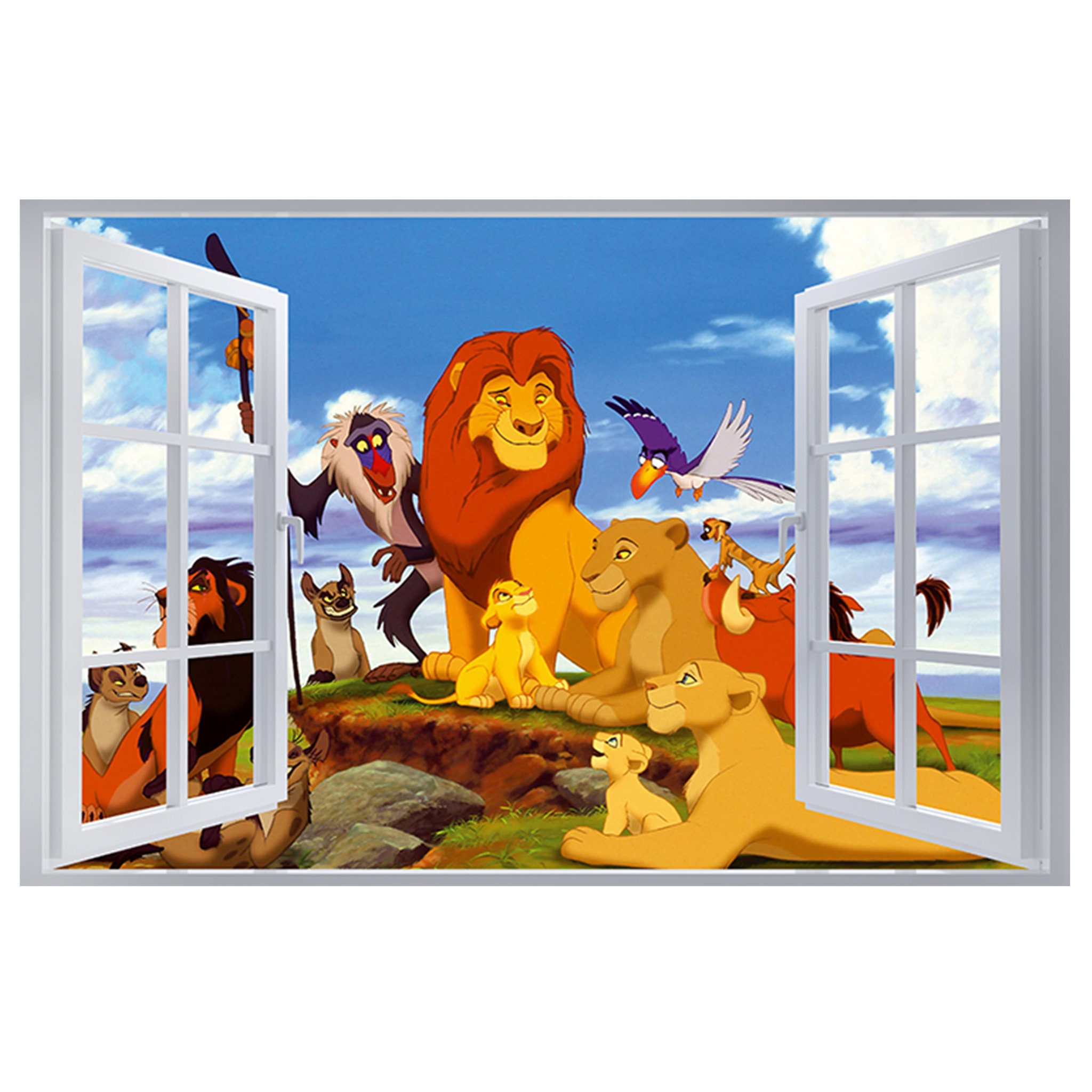Wall Sticker The Lion King Wall Stickers 3D Window Effect Art Etsy