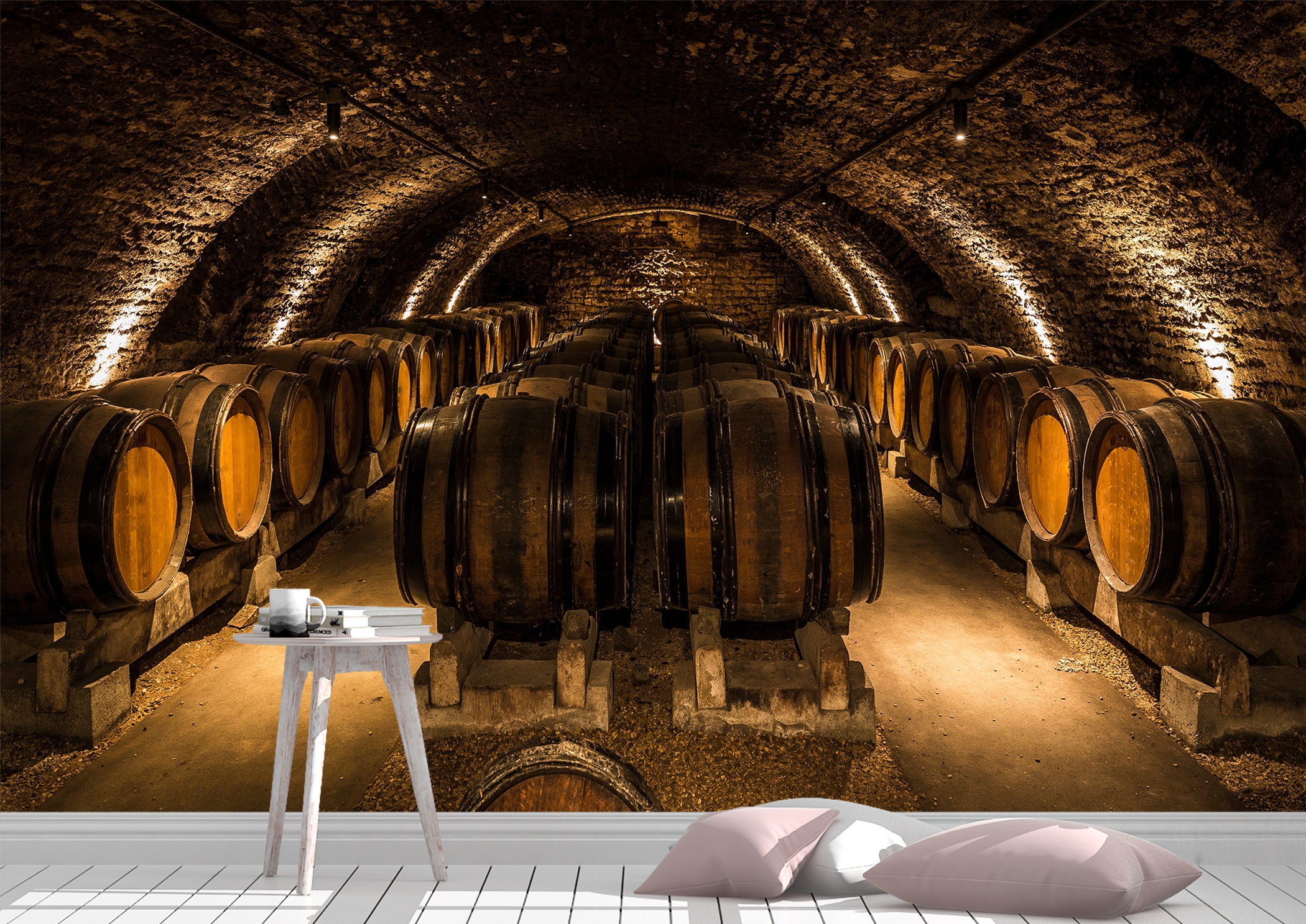 Old Cellar with Wine Wall Mural Photo Wallpaper UV Print Decal Etsy