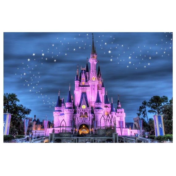 Wall Sticker Disney Castle Violet Poster Self Adhesive Art Etsy