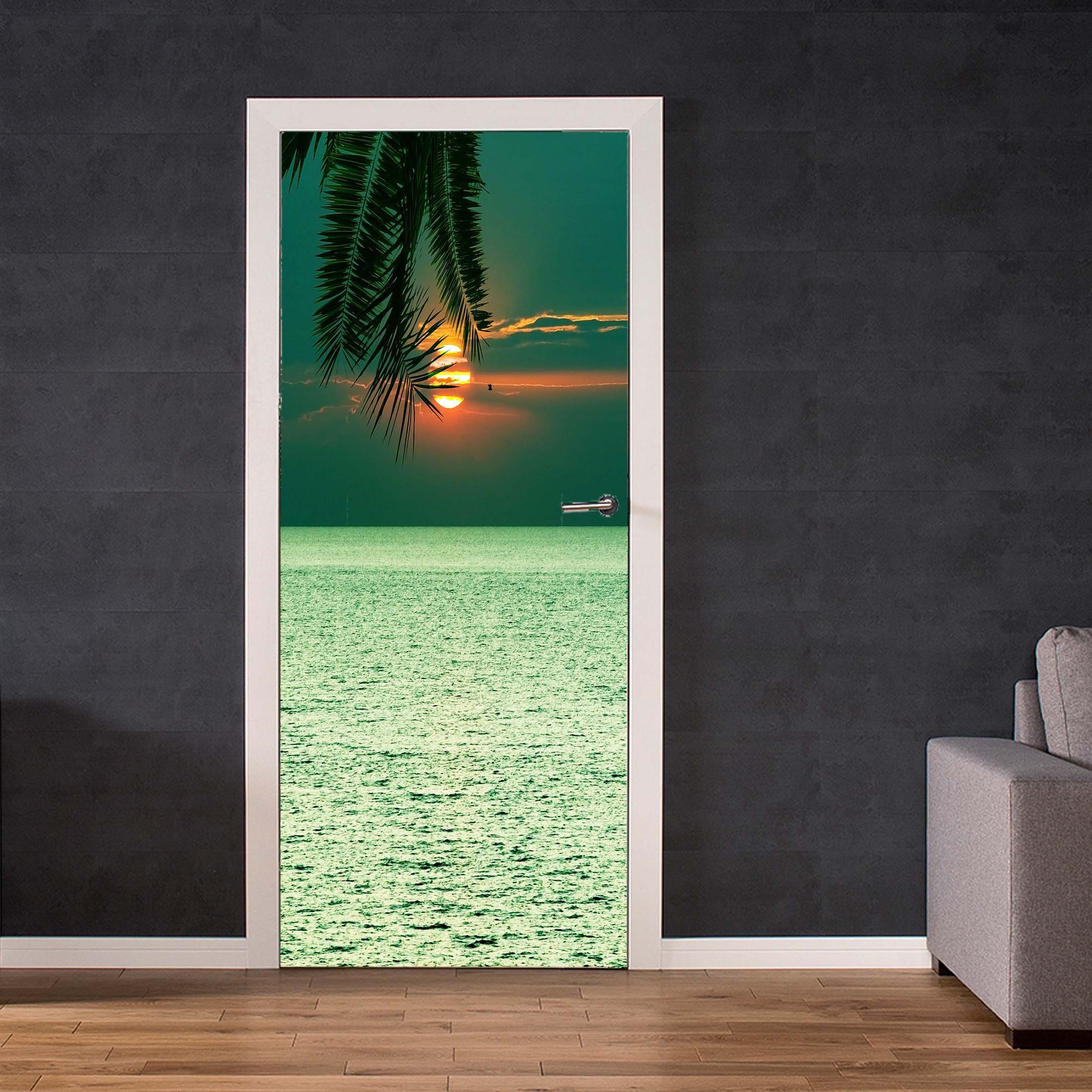 Beach sunset Door mural sticker self adhesive door wrap the | Etsy