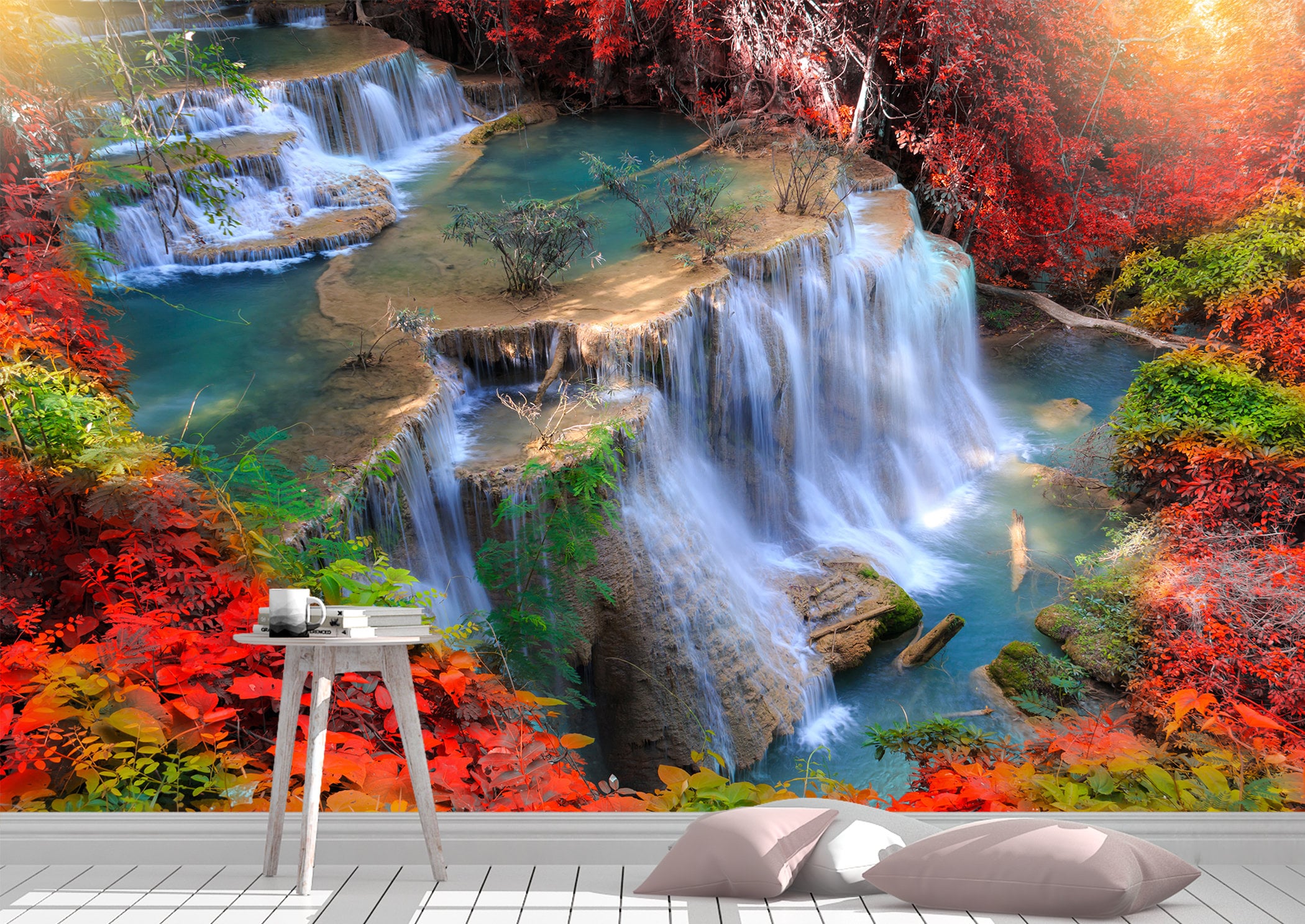 Waterfall Wall Mural Wallpaper Wall Art Peel & Stick Self Etsy