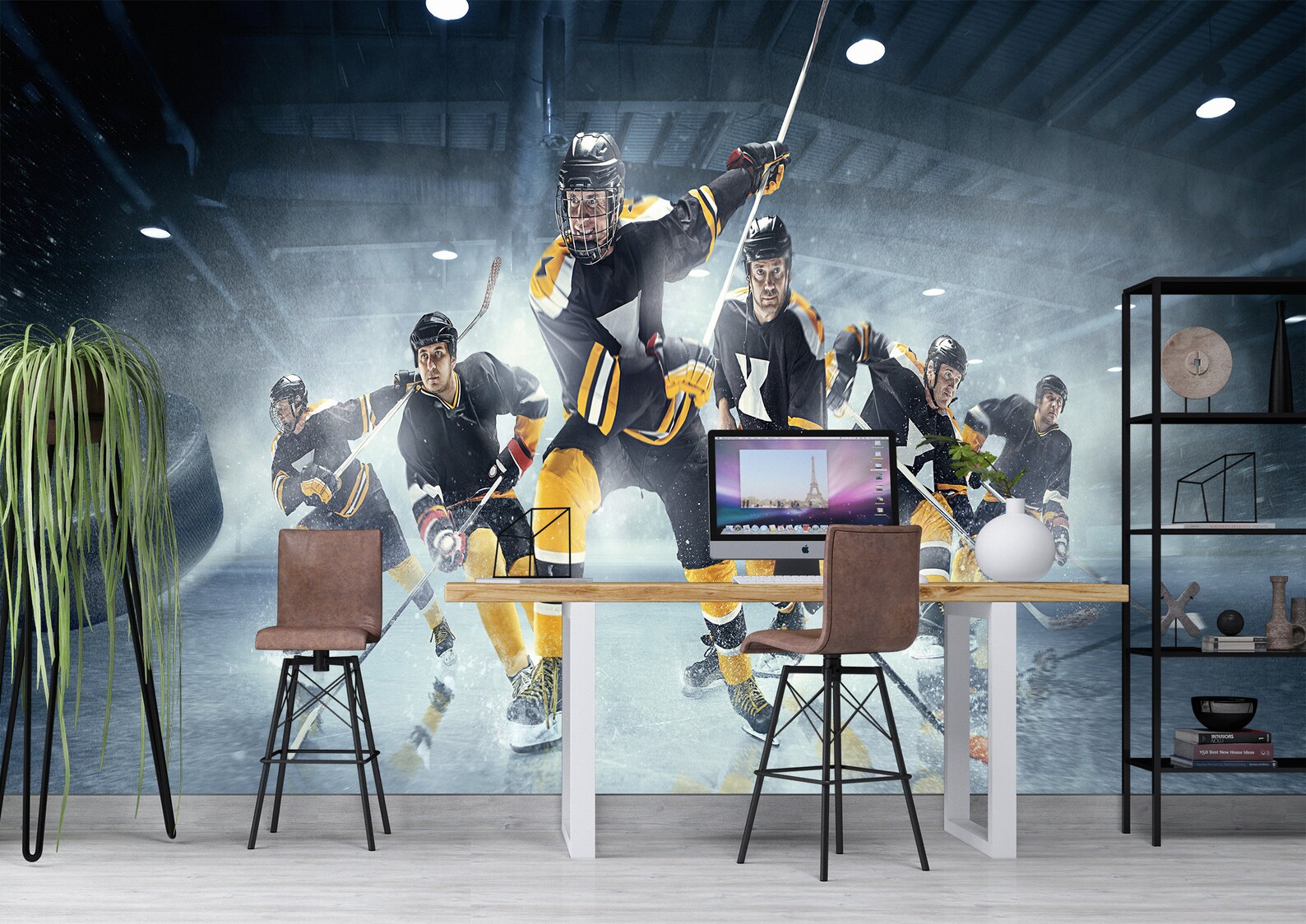 Ice Hockey Team in Action Wall Mural Photo Wallpaper UV Print Etsy
