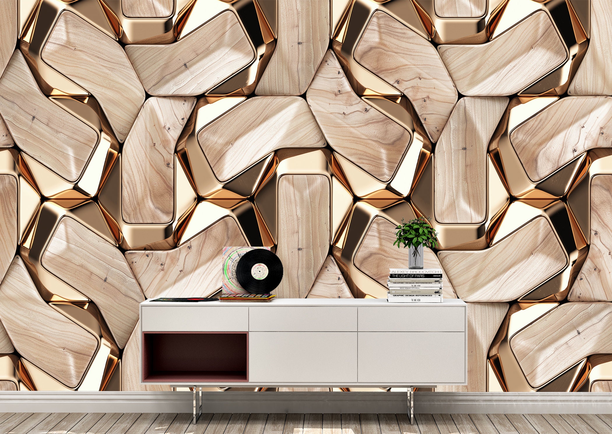 Abstract gold Effect Wall Mural Wallpaper Wall Art Peel & Etsy