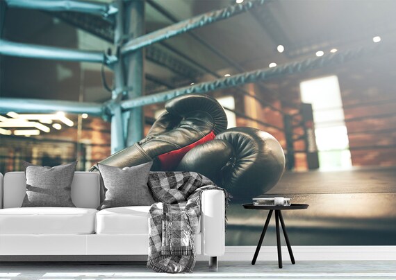 Boxing Gloves in the Ring Wall Mural Photo Wallpaper UV Print